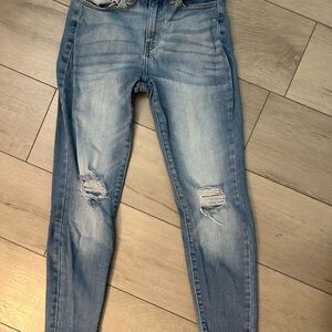 KanCan Blue Skinny Jeans with Distressed Details